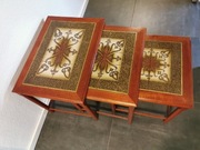 3  stylowe stoliki vintage z drewna tekowego