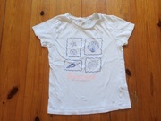 t-shirt dziewczęcy Cool Club 128 biały muszelki 