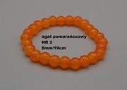 Bransoletka agat pomarańczowy nr 2 - 8mm/19cm