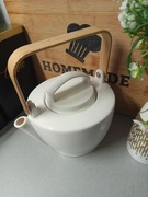 imbryk DZBANEK do herbaty AMBITION NATURAL 1,1 L BIAŁY BAMBUSOWY UCHWYT