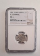 10 groszy 1962, PRÓBA NIKIEL NGC MS63