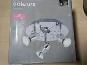 Stylowy Żyrandol Sufitowy Colours Ceraon – Chrom + Niebieskie LED Ż/01