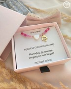 Bransoletka z dedykacją dla przyszłej mamy, prezent babyshower narodziny