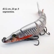 Przynęta wędkarska twarda spinning. 12 cm . 20 gr. 9 segmentów.