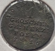 1 gr grosz Wrocław 1816 B Wielkie Księstwo Poznańskie Fryderyk Wilhelm III