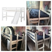 Łóżko ze zjeżdżalnią dla dziecka. 