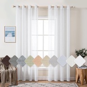 MIULEE Komplet 2 Firany Półprzezroczyste Boho Białe Lniane 140x260cm