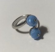 Pierścionek nowy, regulowany,stal nierdzewna, kryształki austriackie 8 mm.