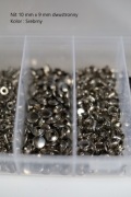 Nit dwustronny srebrny 10 x 9 mm - 75 kpl