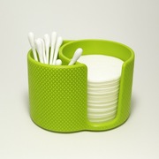 Limonkowy organizer na patyczki i waciki kosmetyczne