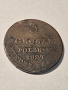 Moneta 3 grosze polskie 1827