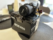 Aparat Canon r50 BK + RF 24-105 4-7.1 + karta pamięci 128 GB Lexar