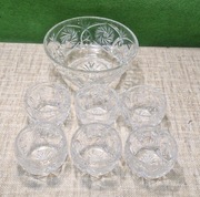 Duża waza misa kryształowa + 6 miseczek salaterek kryształowych - komplet