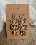 Wiszące kolczyki sowy z gliny polimerowej 