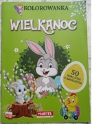 KSIĄŻKA WIELKANOC kolorowanka NAKLEJKI Z BROKATEM