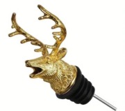 Piękny złocony metalowy korek zatyczka do butelek JELEŃ BYK poroże wieniec 
