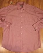 Koszula Bodoni r. L 41/42 męska czerwona w paski dł rękaw bawełna