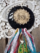 Ceramiczny łapacz snów, boho, słońce i księżyc 