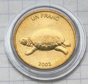 #3171 Kongo 1 frank 2002 Żółw UNC
