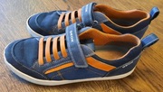 GEOX RESPIRA adidasy sneakersy trampki dziecięce denim&orange na rzep r. 38