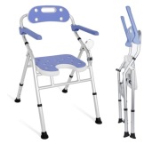 Krzesło prysznicowe składane regulowane 160 kg oparcie