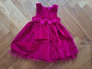 Świąteczna sukienka r. 80 j.nowa welur czerwona