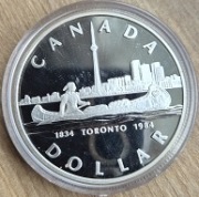 CANADA Dollar , TORONTO 1834- 1984, Srebro Licytacja od 1zl