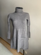 Safa sukienka zimowa z golfem wełniana 100 % wełna cudo szara M 38