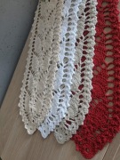 Wąski bieżnik rękodzieło szydełkowe cacko16x220 serwetka beż 1cm=1zł