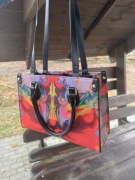 Torebka damska na ramię + do ręki, pojemna kolorowa