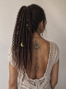 Dredloki Boho na gumce kitka treską na festiwal dredy warkoczyki brązowa