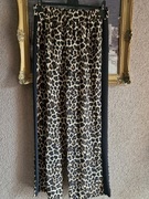 Spodnie damskie szerokie wzór panterka czarny lampas