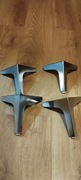 Metalowe nogi meblowe, 4 sztuki, srebrne