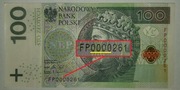 Niski Numer Seria 2018 FP 100 zł / PLN
