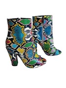 Stylowe kolorowe buty na obcasie 36 klocek obcas