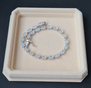 Srebrna bransoletka z opalami etiopskimi i diamentem lab