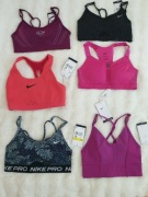 Zestaw sportowy  fitness stanik biustonosz top 6 sztuk Nike r 36 s nowe mix
