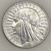 10 zł głowa kobiety z 1933 roku