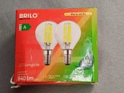 zestaw dwóch żarówek LED z żarnikiem (Filament) marki BRILO, E14, 4W, 840lm
