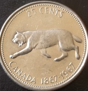 Kanada 25 centów 1967 - Ryś