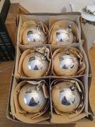 Stare szklane bombki choinkowe XXL z okresu PRL 