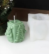 MIKOŁAJ CHOINKI Cylinder Boże Narodzenie forma silikonowa 6.2*8 do Świec 