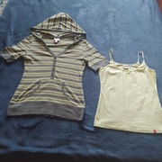 Bluzka z kapturem + top rozm. 152-158