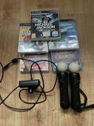 Ps3 move kamerka, 2kontrolery ruchowe, 5gier, 2projektoryUSB
