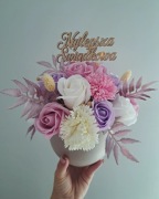 Flowerbox kwiaty mydlane prezent dzień nauczyciela ślub podziękowania urodz