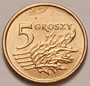 5 gr groszy 2001r. b. ładna