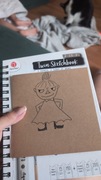 Ręcznie Malowana Kartka na Życzenia z Małą Mi + Koperta Craft 