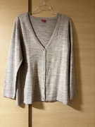 Sweter damski rozpinany jasnobeżowy melanż XXL