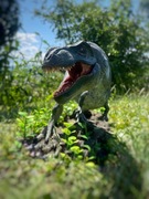 Figurka t rex dinozaur z gliny na dioramie ręcznie robiony 