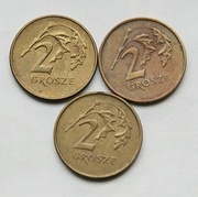 2 grosze 1990 1991 1992 zestaw Stan !!